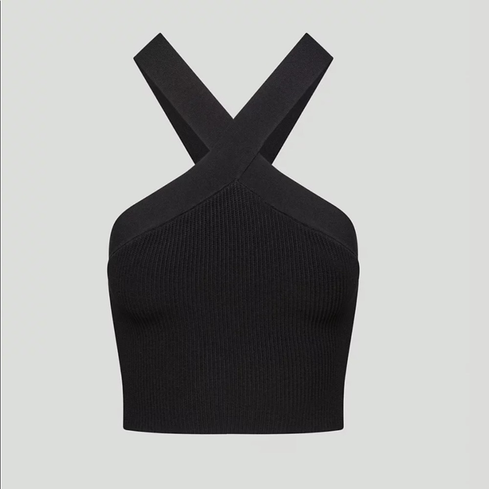 Sculpt Knit Criss Cross Cropped Tank